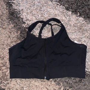 Athleta sports bra size L zippered front